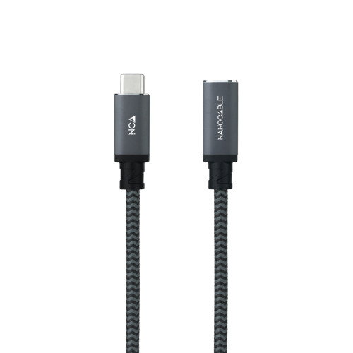Nanocable Cable Prolongador USB-C 3.2 Gen2x2 20Gbps 100W 1m Negro