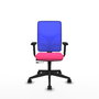 PIQUERAS Y CRESPO Silla de oficina Motilla con mecanismo Sincro/Traslack Rosa y Azul