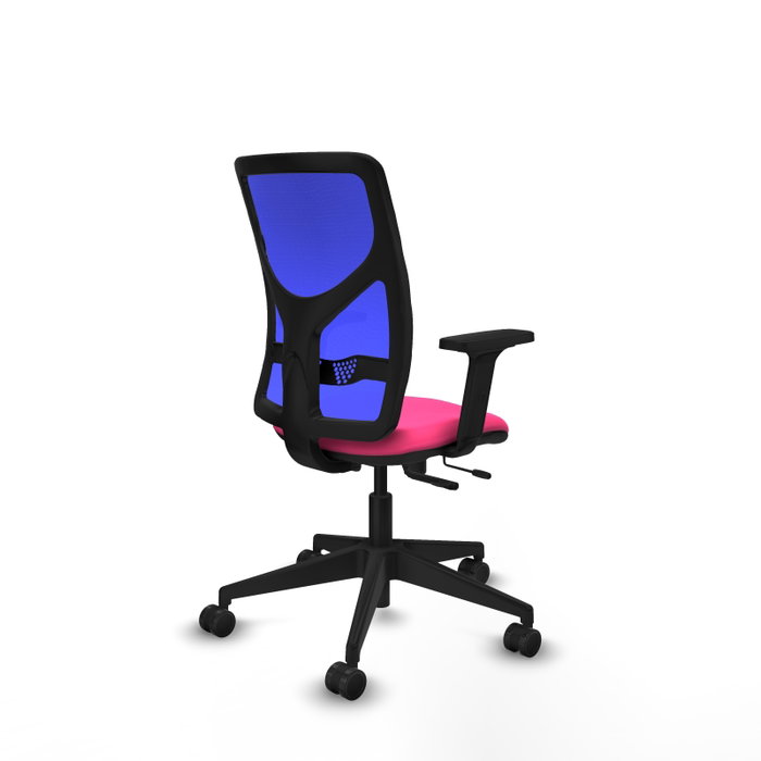 PIQUERAS Y CRESPO Silla de oficina Motilla con mecanismo Sincro/Traslack Rosa y Azul