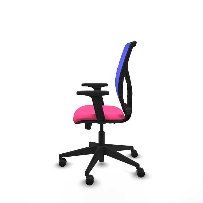 PIQUERAS Y CRESPO Silla de oficina Motilla con mecanismo Sincro/Traslack Rosa y Azul