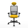 PIQUERAS Y CRESPO Silla de oficina Zulema con Mecanismo Sincro, Tela Amarilla y Malla Gris