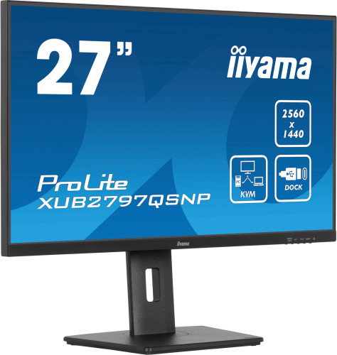 Iiyama XUB2797QSNP-B1 Monitor 27" QHD 1440P IPS 100Hz 1ms Altavoces DP USB-C Power Delivery 65W