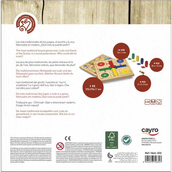 Cayro Juego Parchis - Oca de Madera Cayro Juego Parchis - Oca de Madera