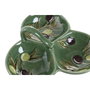 DKD Home Decor Bol Cottage Verde Oscuro Gres Set de 3 Piezas 23.5 x 23.5 x 9 cm Apto Lavavajillas