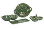DKD Home Decor Bol Cottage Verde Oscuro Gres Set de 3 Piezas 23.5 x 23.5 x 9 cm Apto Lavavajillas