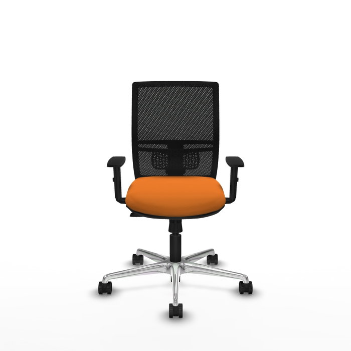 PIQUERAS Y CRESPO Silla de oficina Yunquera con mecanismo Sincro/Traslack Naranja y Negro