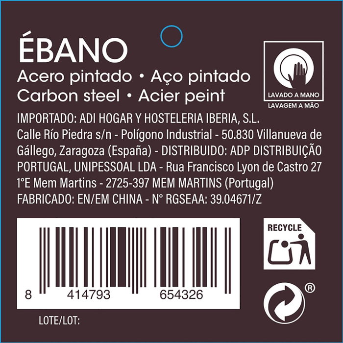 Porta Rollos Acero Pintado Ebano Quid 18x18x31 cm