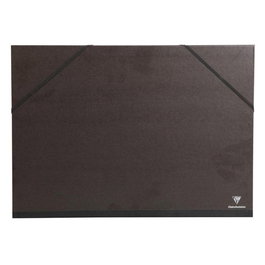 Carpeta De Dibujo Clairefontaine Carton C/Gomas 52X72 Kraft Negro Verjurado (Set de 5)