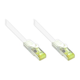GoodConnections Cable de Red RJ45 Patch Cat.7 S/FTP PiMF 0.5m Blanco 500MHz Halogenfrei OFC con Rastnasenschutz