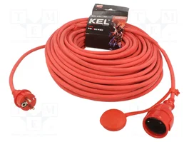 KEL Prolongador de alimentación H05RR-F 3G1,5mm2 40m Rojo
