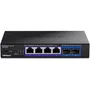 TRENDNET Switch Gigabit TEG-S562 No Administrado, 4 Puertos RJ-45 2.5G Ethernet (100/1000/2500) + 2 Ranuras SFP+, 60 Gbit/s, Color Negro