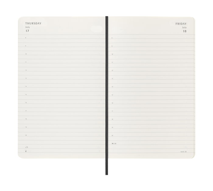 Moleskine Agenda Diaria 18M 2025-2026 Negra Tapa Blanda 13 x 21 cm DSB18DC3Y26