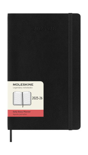 Moleskine Agenda Diaria 18M 2025-2026 Negra Tapa Blanda 13 x 21 cm DSB18DC3Y26