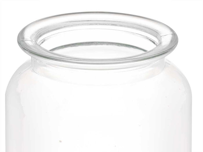 Vivalto Tarro Redondo Liso Tapa Cristal Vidrio Transparente Capacidad 600 ml Dimensiones 11 x 15 x 11 cm (Set de 12)