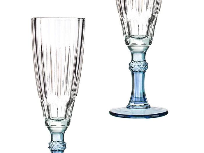 Vivalto Copa Cava Azul 170 ml 20 cm de alto x 6.5 cm de ancho y largo (Set de 48)