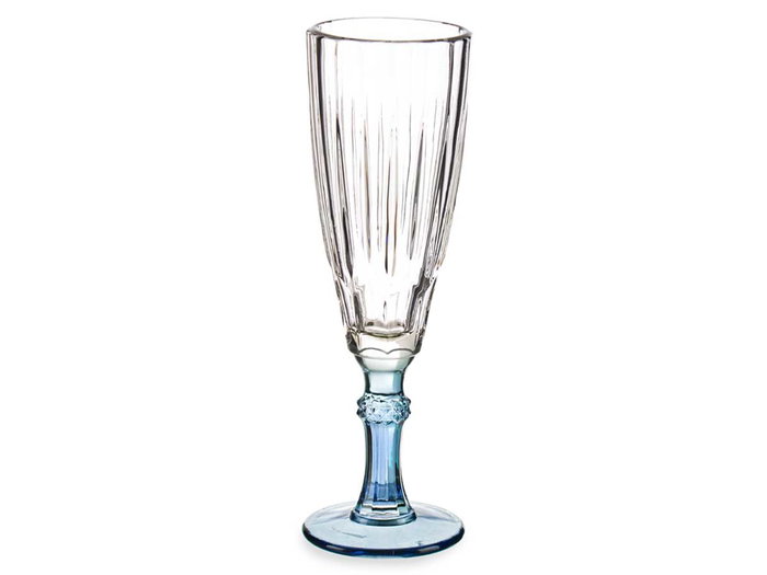 Vivalto Copa Cava Azul 170 ml 20 cm de alto x 6.5 cm de ancho y largo (Set de 48)