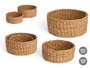 Giftdecor Set de 2 Cestos Redondos de Alga Marina, Marrón, 25 cm de Diámetro x 10 cm de Alto (Set de 8)