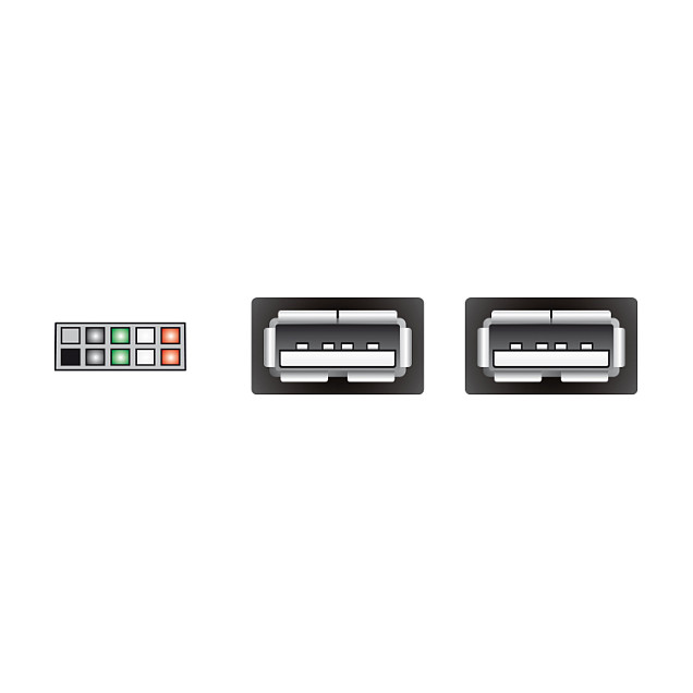 DeLOCK 83292 Cable USB interno Pin Header hembra a 2 x USB 2.0 Tipo-A hembra de 20 cm