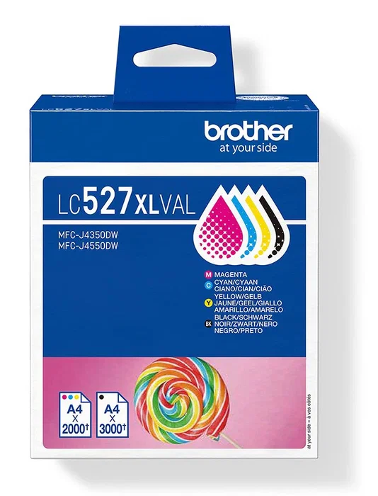 Brother LC527XLVAL Multipack de Cartuchos de Tinta Alto Rendimiento (XL) - 4 Colores