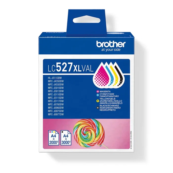 Brother LC527XLVAL Multipack de Cartuchos de Tinta Alto Rendimiento (XL) - 4 Colores