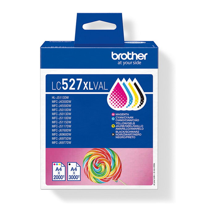 Brother LC527XLVAL Multipack de Cartuchos de Tinta Alto Rendimiento (XL) - 4 Colores