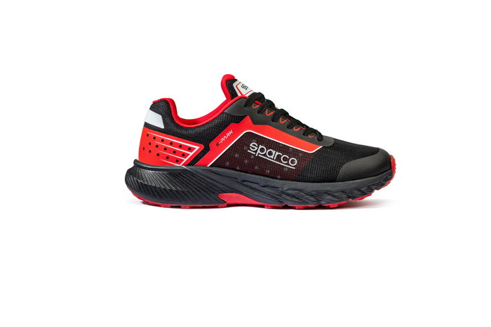 Sparco SBTB0007B0K12041 Zapatillas S-Park Sepang Negras-Rojas Talla 41 Calzado Laboral Running Ligero Transpirable