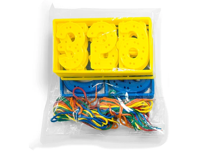 Miniland Juego Números para Coser 7 cm 40 Piezas + 20 Cordones