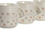 DKD Home Decor Mug Basicos Beige Gres Metal Set 4 Piezas 8.5 x 9.5 x 12 cm Capacidad 300 ml