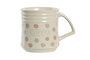 DKD Home Decor Set de 4 tazas de gres y metal TOPITOS Beige