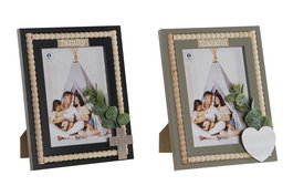 DKD Home Decor Marco Foto 13x18 Verde Negro Surtido Cristal MDF 24 x 19 cm