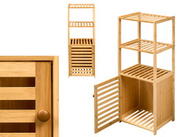 Berilo Mueble Bambú 3 Baldas con Puerta 100x33x5 cm Color Natural