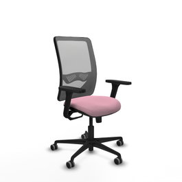 PIQUERAS Y CRESPO Silla de oficina Zulema con Mecanismo Sincro Rosa y Gris