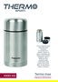Thermosport Termo Comida Inox 1000 ml 10.5 cm x 20.5 cm x 10.3 cm (6 Unidades)