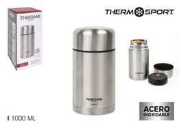 Thermosport Termo Comida Inox 1000 ml 10.5 cm x 20.5 cm x 10.3 cm (6 Unidades)