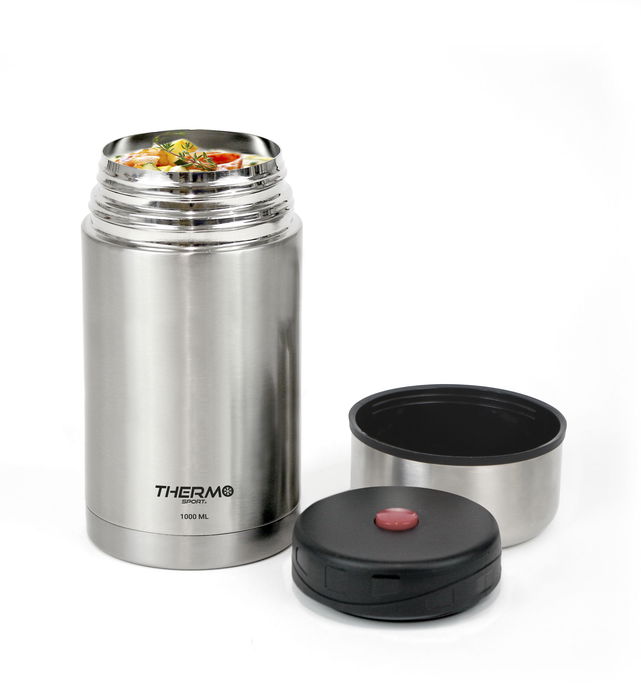 Thermosport Termo Comida Inox 1000 ml 10.5 cm x 20.5 cm x 10.3 cm (6 Unidades)