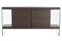 DKD Home Decor Buffet de Cristal y MDF Nogal Marrón