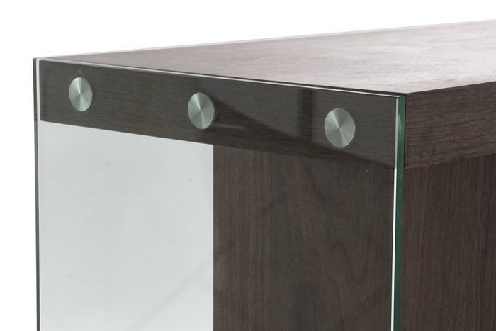 DKD Home Decor Buffet de Cristal y MDF Nogal Marrón