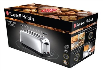 Russell Hobbs 23520-56 Tostador Victory, 2 Ranuras Alargadas, Para Pan Congelado, Bandeja Recogemigas, Extraelevación