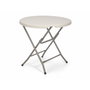 Ibergarden Mesa Redonda Plegable de 80 cm Blanco-Gris