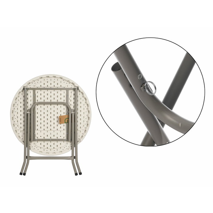 Ibergarden Mesa Redonda Plegable de 80 cm Blanco-Gris Ibergarden Mesa Redonda Plegable de 80 cm Blanco-Gris