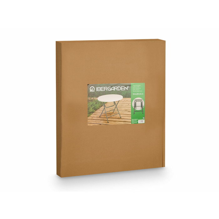 Ibergarden Mesa Redonda Plegable de 80 cm Blanco-Gris Ibergarden Mesa Redonda Plegable de 80 cm Blanco-Gris