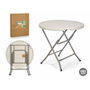 Ibergarden Mesa Redonda Plegable de 80 cm Blanco-Gris