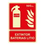Normaluz Cartel de extinción "Extintor" para baterías de litio Clase A (1 mm, 210 x 300 mm, 21 x 30 cm) - Rótulo indicador en castellano