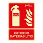 Normaluz Cartel de extinción extintor de baterías de litio clase A