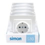 Simon Base empotrable Schuko 2p+t Simon10, blanco, 5 uds