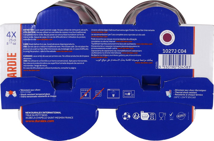 Duralex Set 4 Vasos Picardie Morado/Cranberry 25 cl (12 Cajas)