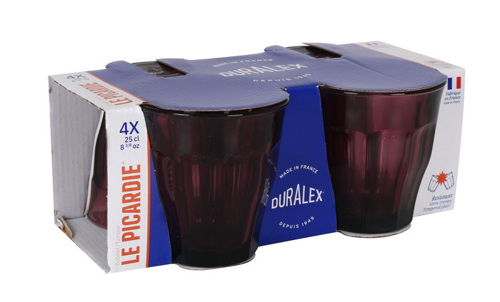 Duralex Set 4 Vasos Picardie Morado/Cranberry 25 cl (12 Cajas)