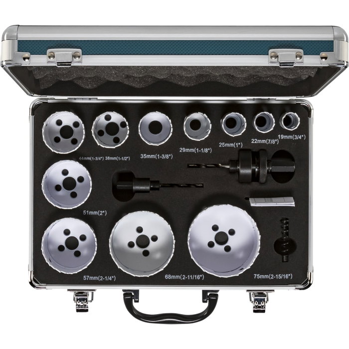 Makita D-47298 BIM Hole Saw Set 14 piezas Makita D-47298 BIM Hole Saw Set 14 piezas