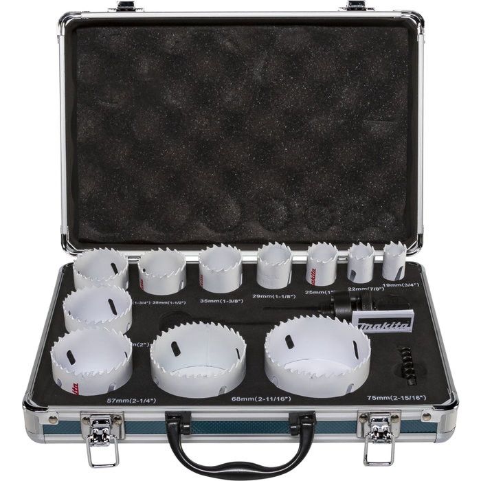 Makita D-47298 BIM Hole Saw Set 14 piezas Makita D-47298 BIM Hole Saw Set 14 piezas