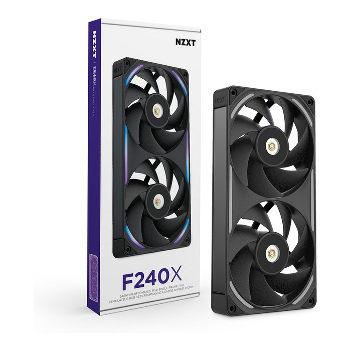 NZXT F240X RF-U24PN-B1 Ventilador RGB de 240mm (12cm) Negro, FDB, 3100 RPM, 104 CFM, 7.53 mmH2O, 41 dB